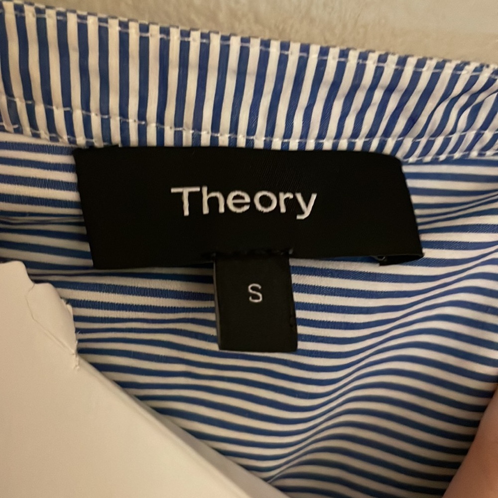 Theory Blue Striped Tunic Top - Picture 7 of 7